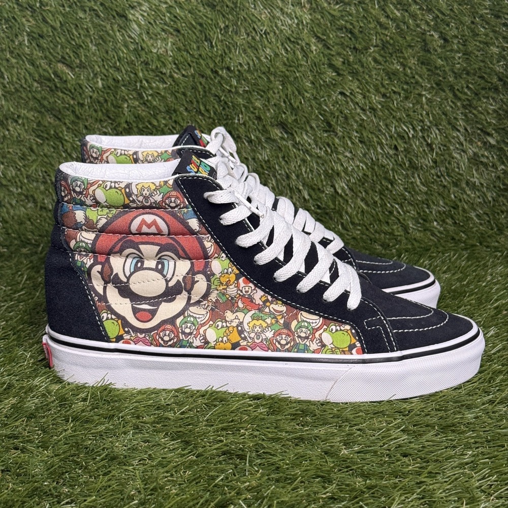 Vans Sk8-Hi Super Mario Bros Mens 10.5 Black Graphic Sneakers VN0A2XSBK5P